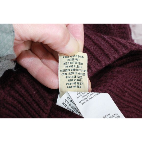 LL Bean Cozy Fisherman Sweaters and Pullovers Burgundy Size Small - Picture 10 of 11